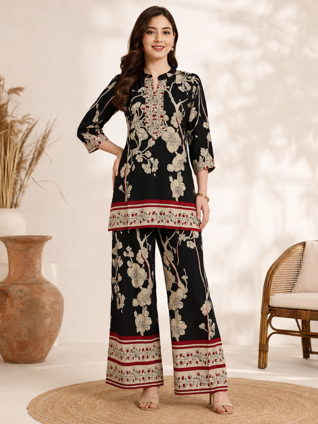 Floral Printed Rayon Short Co-ord Set