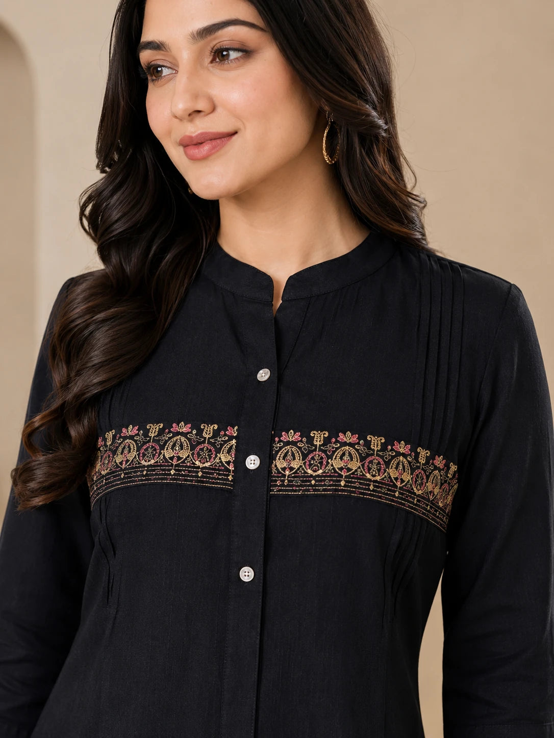 Vatican Black  Embroidered Short Co-ord Set