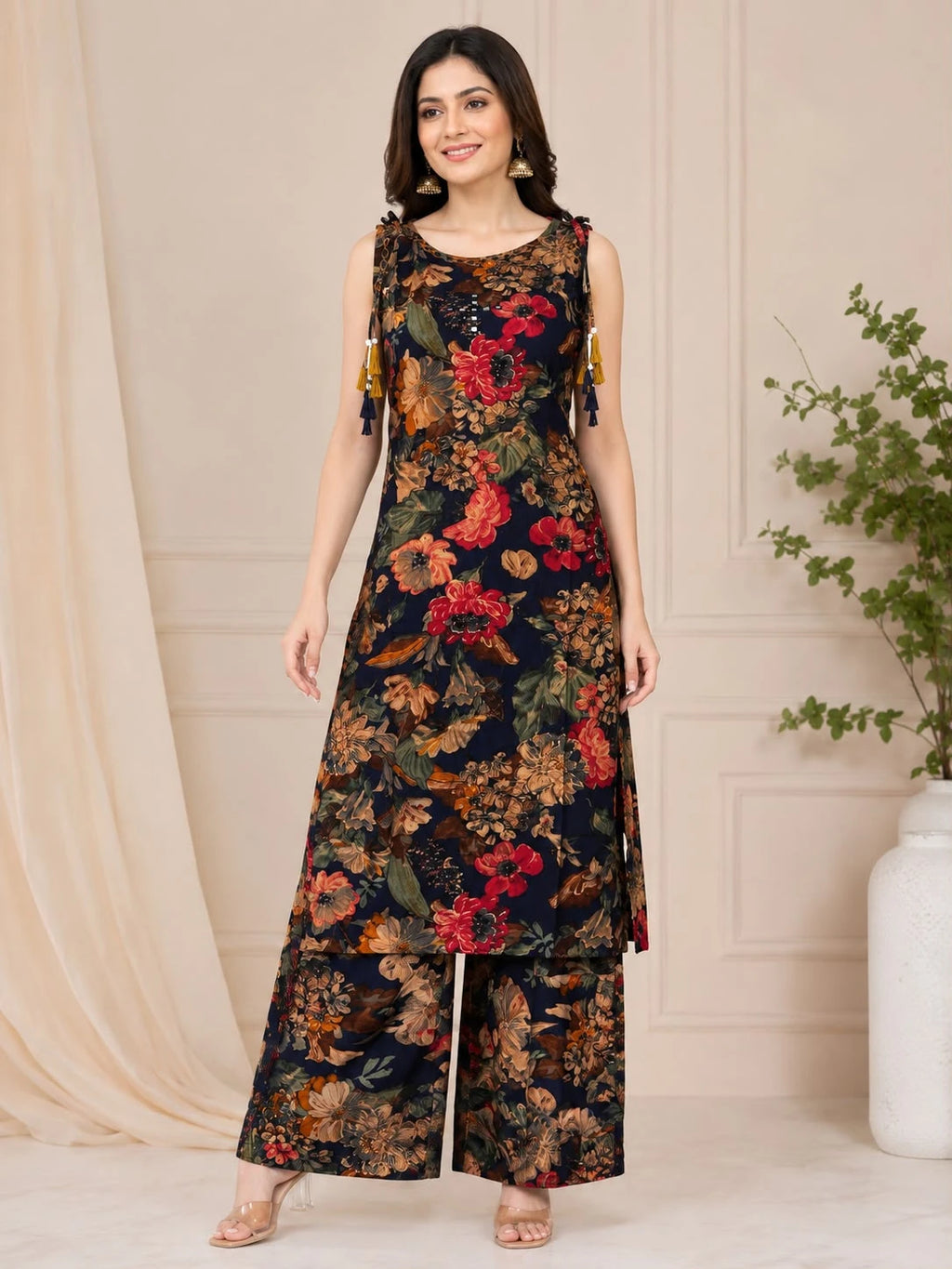 NAVY BLUE FLORAL PRINT CO-ORD SET