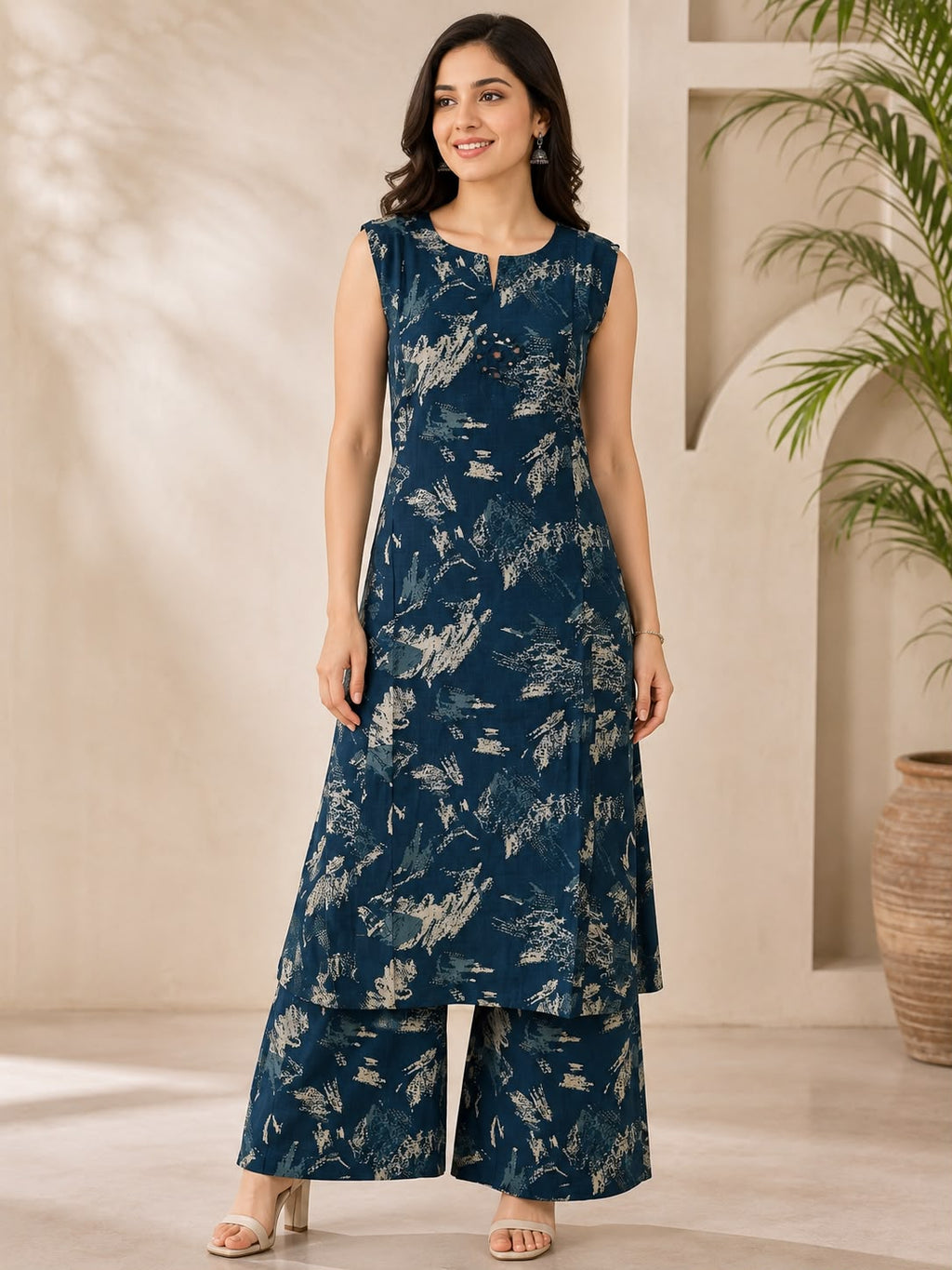 Premium Blue Printed Vatican Co-ord Set