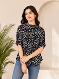 Black Polka Dots Tunic Top