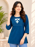 Blue Cotton Tunic Top