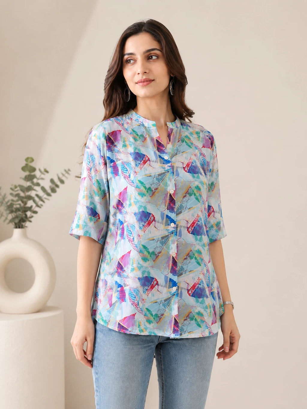 Blue Imported Tunic Top