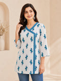 Blue Anghrakha Cotton Tunic
