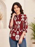 Rust Brown Rayon Tunic Top
