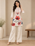 WHITE KHADI FLORAL SHORT CO-ORD SET