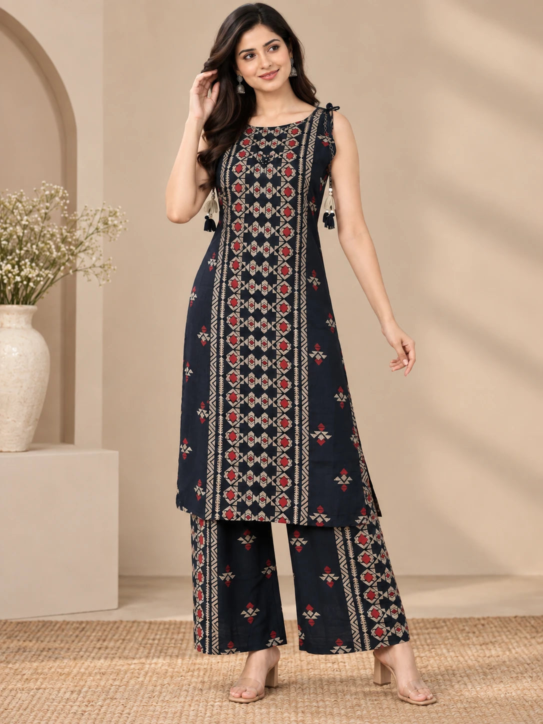 Elegant Navy Printed CO-ORD SET