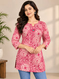 Rayon Pink Floral print Tunic