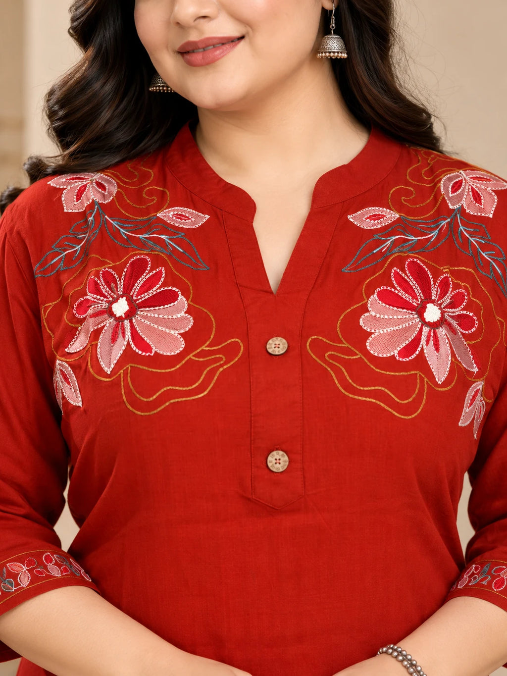 Elegant Rust Orange Short Kurta Palazzo Set