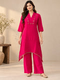 Fuchsia Mirrorwork Kurta Set