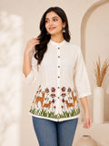 Khadi Deer Embroidery Tunic