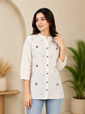 Khadi Floral Embroidery Tunic