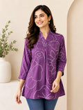 Lilac Purple V-neck Tunic Top