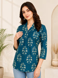 Olive Leaf Print Cotton Tunic