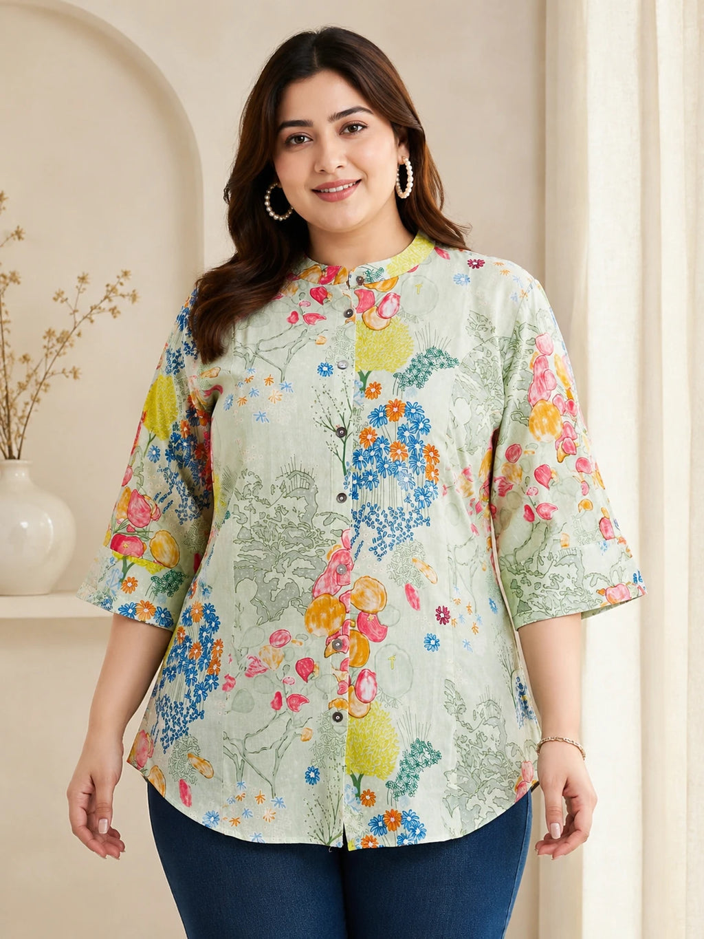 Pastel Green Printed Tunic