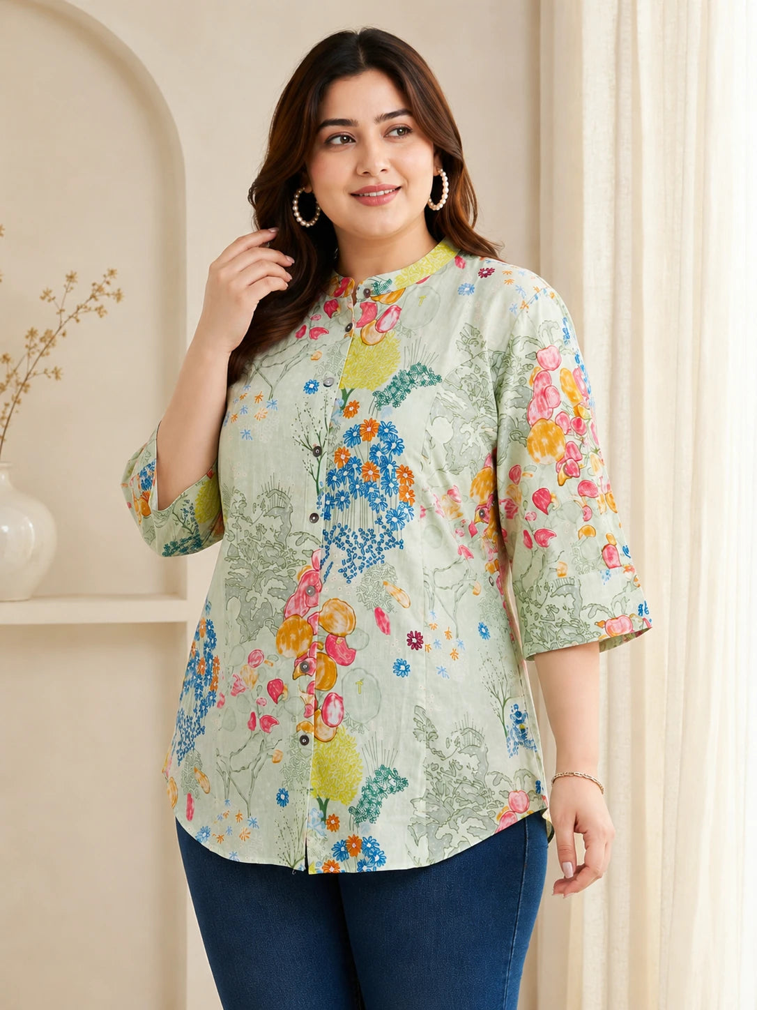 Pastel Green Printed Tunic