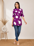 PURPLE POLKA DOT TUNIC TOP