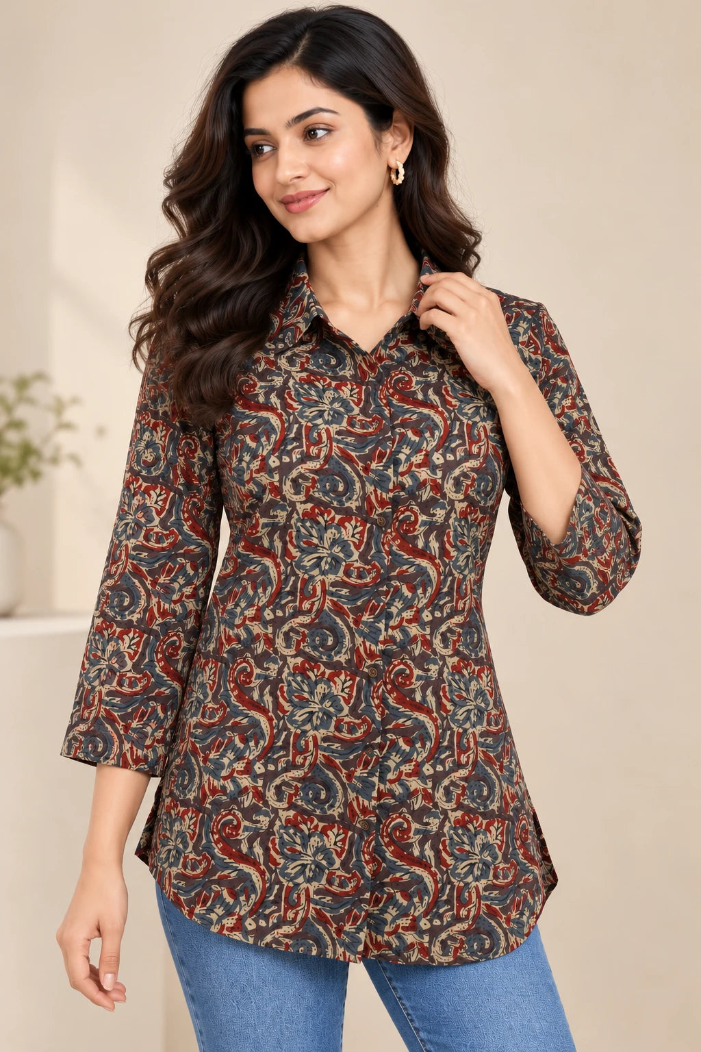 Paisley Printed Khadi Cotton Shirt
