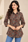 Paisley Printed Khadi Cotton Shirt