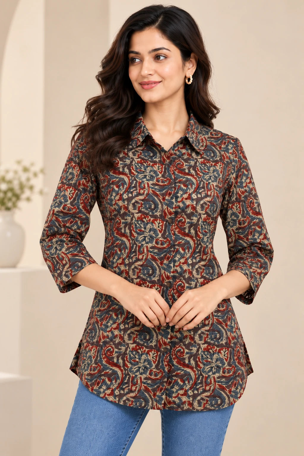 Paisley Printed Khadi Cotton Shirt