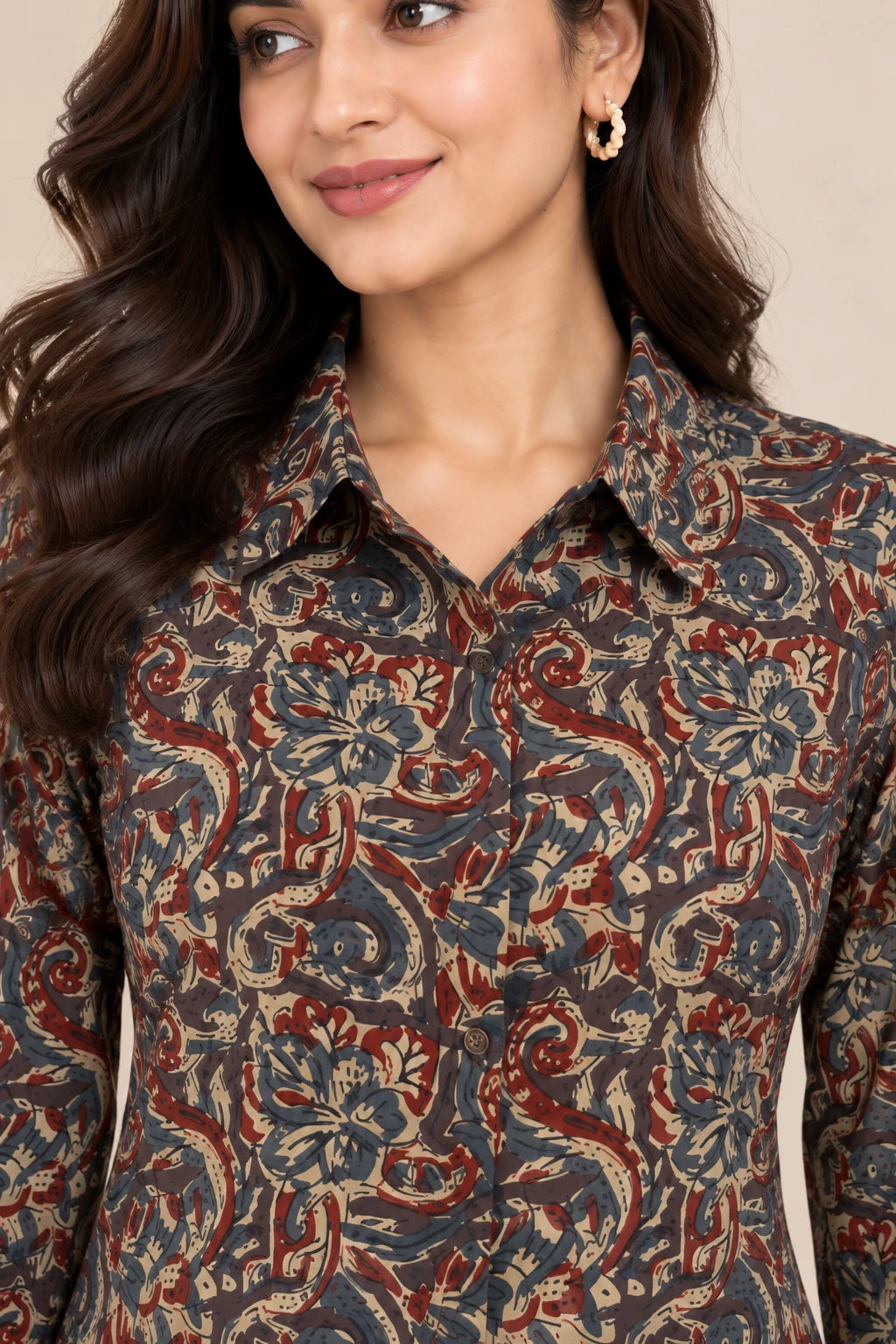 Paisley Printed Khadi Cotton Shirt