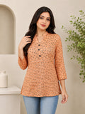 Peach Geo Print Tunic Top