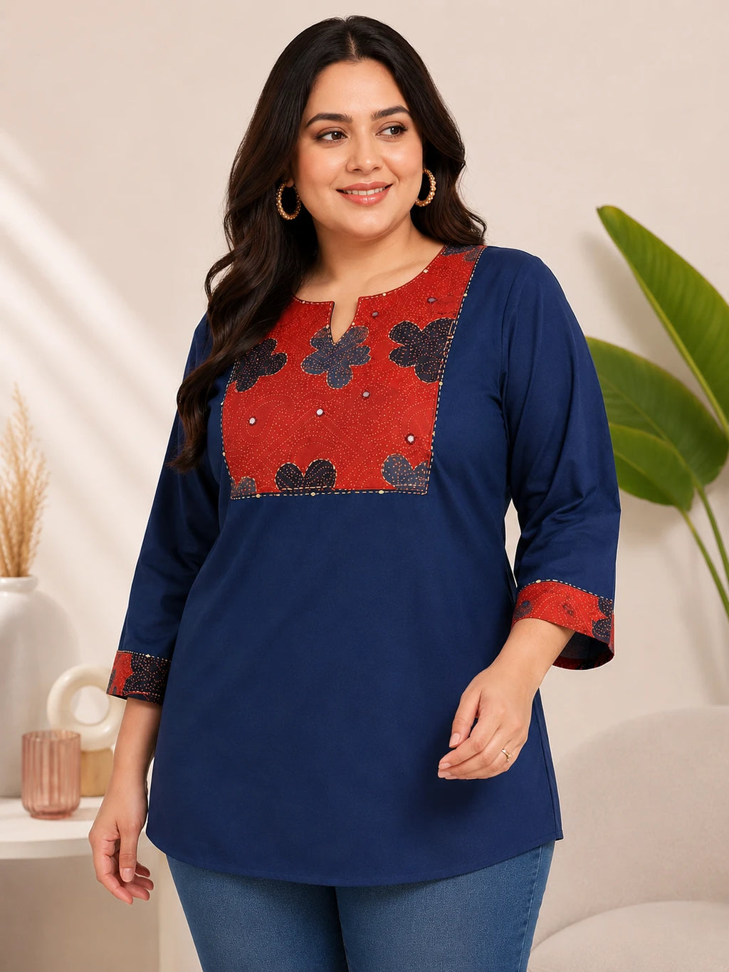 Navy Blue Cotton Tunic