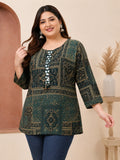 Plus size Green Tunic Top