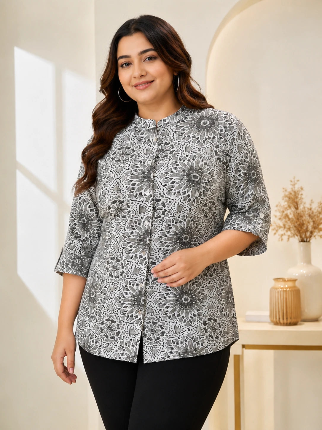 Off-white Floral Grey Tunic