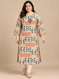 Warm Beige & blue Silk Gold Kurta