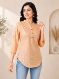 Peach Print Tunic Top
